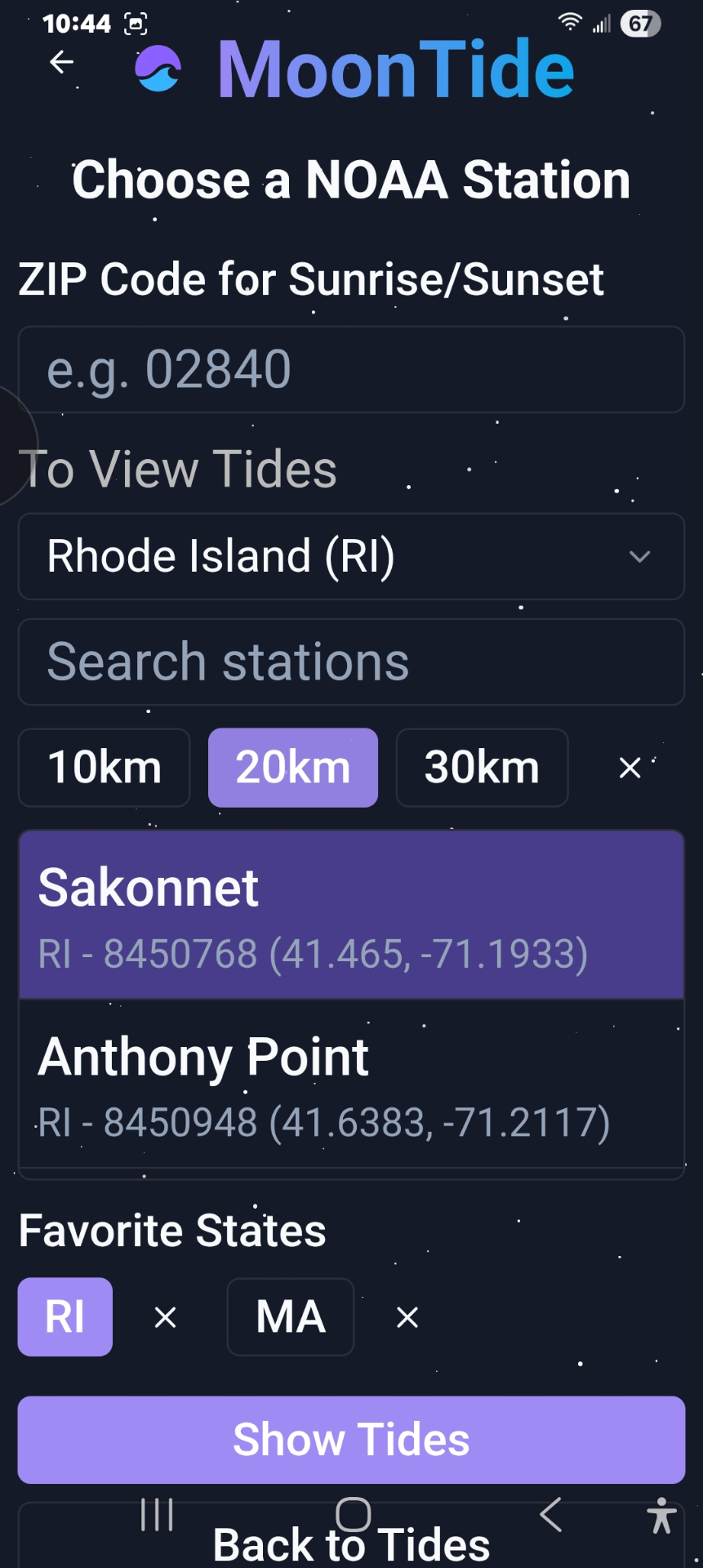 Radius search